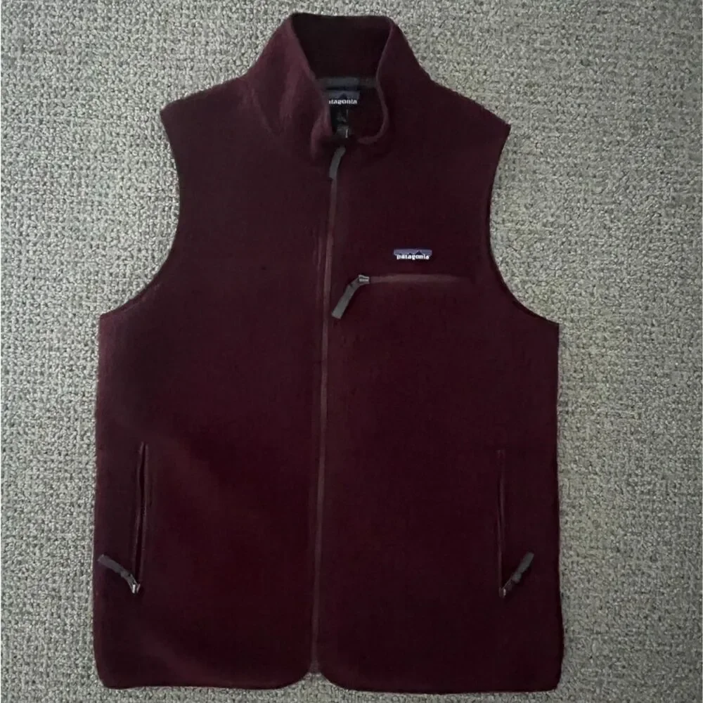 Patagonia Retro-X Sherpa Fleece Vest Men's Size Large Burgundy Maroon